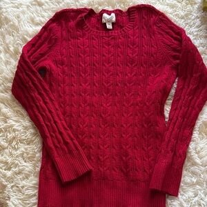 St. John's Bay Bright Red Cable Knit Scoopneck Sweater